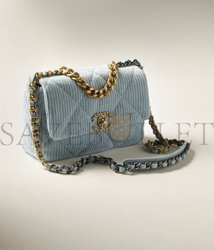 Ch*el Ch*el 19 handbag gold hardware as1160 b08964 nj582 （26*16*9cm）